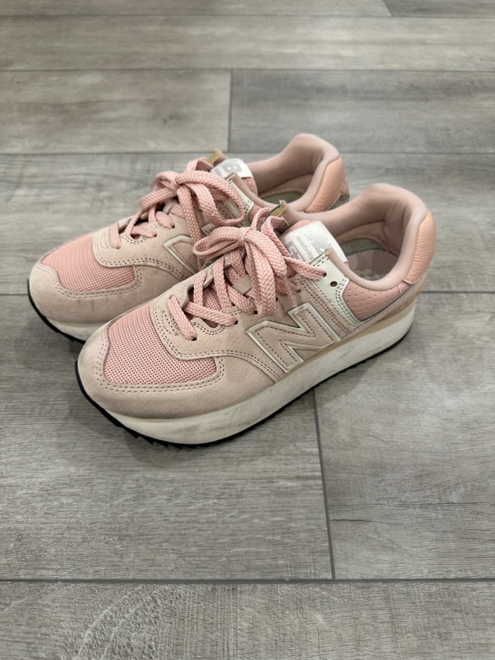 New Balance Blush Pink Suede & Mesh Sneakers